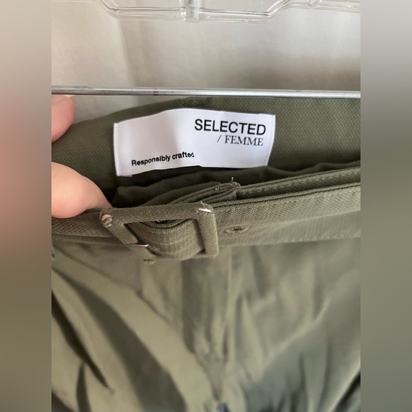 High waisted olive green pants - Picture 3 of 4